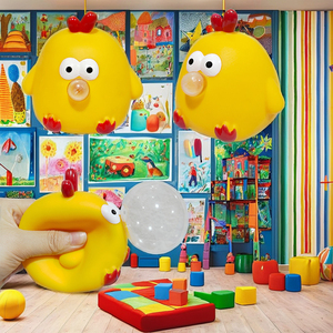 Nouveauté Jouet Anti-Stress Poulet Kawaii Souffleur de Bulles en TPR, Balle Anti-Stress pour Enfants, Animal Pop en Vinyle pour Filles - Product Image 3