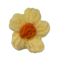 Jolies fleurs en tricot faites à la main, en fil de laine, en forme de rose, couleur macaron, accessoires directement du fabricant, vente en gros de fleurs au crochet