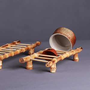 Bamboo Cup Drying Rack Oval Quick Dry Tea Ceremony Accessory Kitchen Tableware Storage Rack Traditional Chinese Design - Product Image 3