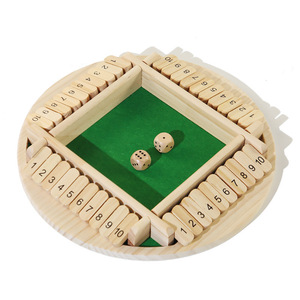 Barato <span class=keywords><strong>4</strong></span>-Player Classic Wooden Shut Box Patrón pulido Dados y juegos <span class=keywords><strong>de</strong></span> <span class=keywords><strong>ajedrez</strong></span> Juguete educativo flop juego 1688 Yiwu Agente <span class=keywords><strong>de</strong></span> compras - Product Image 4