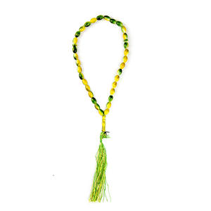 Vente en gros de chapelets musulmans 33 perles ovales peintes, chapelet islamique pour chants, bracelet porte-bonheur, bijoux islamiques, cadeau arabe pour le Ramadan - Product Image 5