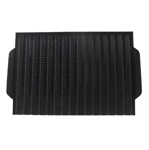 Plancha de Hierro Fundido Rectangular Moderna Antiadherente con Diseño Ondulado para Asar Carne al Aire Libre, Ideal para Camping, con Asa - Product Image 1