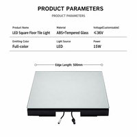 LED-Tanzflächen-Panel Quadratische Bodeneinbauleuchte Gehärtetes Glas Schwerkraftsensor Fußaktivierte Mehrfarbige Außenbeleuchtung