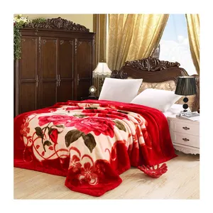 Couverture d'hiver arabe douce à double couche King Size Luxury 2 ply Thick Korean Raschel Mink Blanket