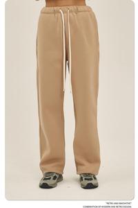 2026 Fall <strong>Winter</strong> Spring New Arrival 350g Thick Straight-Leg Fleece-<strong>Lined</strong> Solid-Color <strong>Pants</strong> Men's Loose-Fit Sports Casual Trouser - Product Image 5