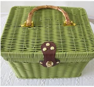 Nueva Cesta de Mimbre de PP, Cesta de Regalo Tejida a Mano, Cesta de Mimbre para Compras, Regalo Navideño - Product Image 3