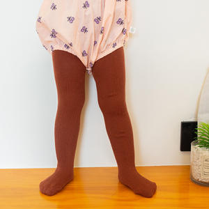 Collants Basiques Multicolores Couleur Unie pour Enfants et Bébés en Coton Peigné à Rayures - Product Image 2