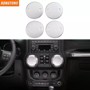 อุปกรณ์เสริมอลูมิเนียม<span class=keywords><strong>รถ</strong></span>ยนต์ Dash Board สติกเกอร์ฝาครอบเครื่องปรับอากาศสำหรับ Jeep Wrangler 2011 + - Product Image 4