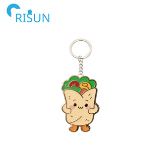 制造搪瓷钥匙扣卡利墨西哥卷饼定制标志眨眼几天purrico墨西哥卷饼猫钥匙扣食品软钥匙圈Llavero钥匙 - Product Image 4