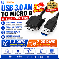 Cable USB 3.0 OEM de Fábrica, Ángulo Recto, de Tipo A a Micro B M2, con Tornillos de Bloqueo, 5Gbps, Cable de Datos Industrial para Cámara de Visión Artificial