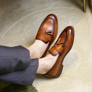 Livraison gratuite, mocassins en cuir véritable pour hommes Wincheer, taille plus, respirants, bout rond, pour l'hiver/le printemps/l'été - Product Image 5