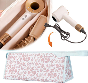 Estuche <span class=keywords><strong>de</strong></span> Viaje Acolchado, Bolsa <span class=keywords><strong>de</strong></span> Transporte Floral <span class=keywords><strong>de</strong></span> Algodón para <span class=keywords><strong>Secador</strong></span> <span class=keywords><strong>de</strong></span> <span class=keywords><strong>Pelo</strong></span>, Organizador Portátil con Asa, Bolsa Resistente al Calor para Herramientas <span class=keywords><strong>de</strong></span> Peluquería - Product Image 2