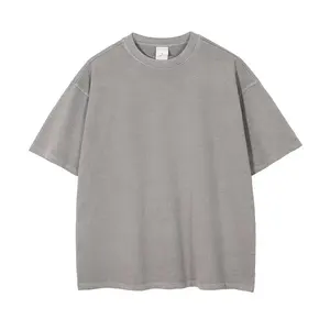 Высококачественные повседневные хлопковые футболки с отложным плечом, плотные винтажные хлопковые футболки большого размера с отложным плечевым 100% и хлопковым камнем