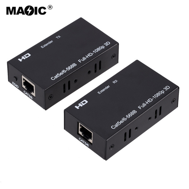 OEM Manufacturer Full HD 3D 1080P 60M HDMI Extender Over Single CAT5E CAT6 Ethernet Cable for HDTV Projector and Monitor