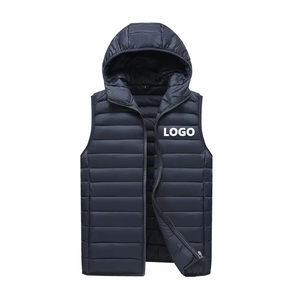 Usine en gros hommes Logo personnalisé <span class=keywords><strong>gilet</strong></span> décontracté à capuche <span class=keywords><strong>sans</strong></span> manches grande veste hommes épaissi chaud <span class=keywords><strong>gilet</strong></span> fermeture éclair <span class=keywords><strong>gilet</strong></span> - Product Image 1