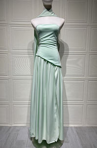 GX25088 moda 2025 di alta qualità da donna estate Sexy elegante festa Modulare Maxi abiti da sera abito <span class=keywords><strong>lungo</strong></span> donna con sciarpa - Product Image 5