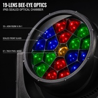 Lampu Panggung LED Moving Head IP65 Tahan Air Bee Eye 19x40W RGBW 4in1 Zoom CTO Kontrol Pixel RDM untuk Festival Luar Ruangan