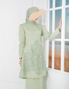 Vêtements islamiques SIPO pour femmes, Chine, Baju Kurung, ensembles modestes, couleur unie, abaya musulmane moderne avec broderie et perles - Product Image 4