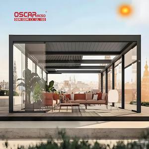 Techo de pérgola retráctil motorizada <span class=keywords><strong>para</strong></span> jardín, patio, balcón, toldo impermeable <span class=keywords><strong>para</strong></span> exteriores con luz LED, madera tratada a presión - Product Image 3