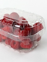 Duurzame, transparante verpakkingen voor blauwe bessen en aardbeien, plasticvrije clamshell fruitdozen voor supermarkten en levensmiddelenwinkels