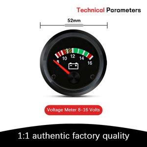 Medidores Automotivos Wenle em Promoção, Medidor de Voltagem <span class=keywords><strong>VDO</strong></span> de 52mm, 8-16 Volts, OE 332-040-001C 332-501332-932, Voltímetro Universal - Product Image 3