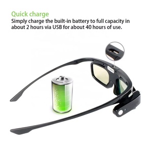 Lunettes <span class=keywords><strong>3D</strong></span> universelles HaoMing pour projecteur, lunettes vidéo <span class=keywords><strong>3D</strong></span> à obturateur actif, lunettes <span class=keywords><strong>3D</strong></span> DLP Link pour projecteur Blu-ray, lunettes de vision <span class=keywords><strong>3D</strong></span> - Product Image 4