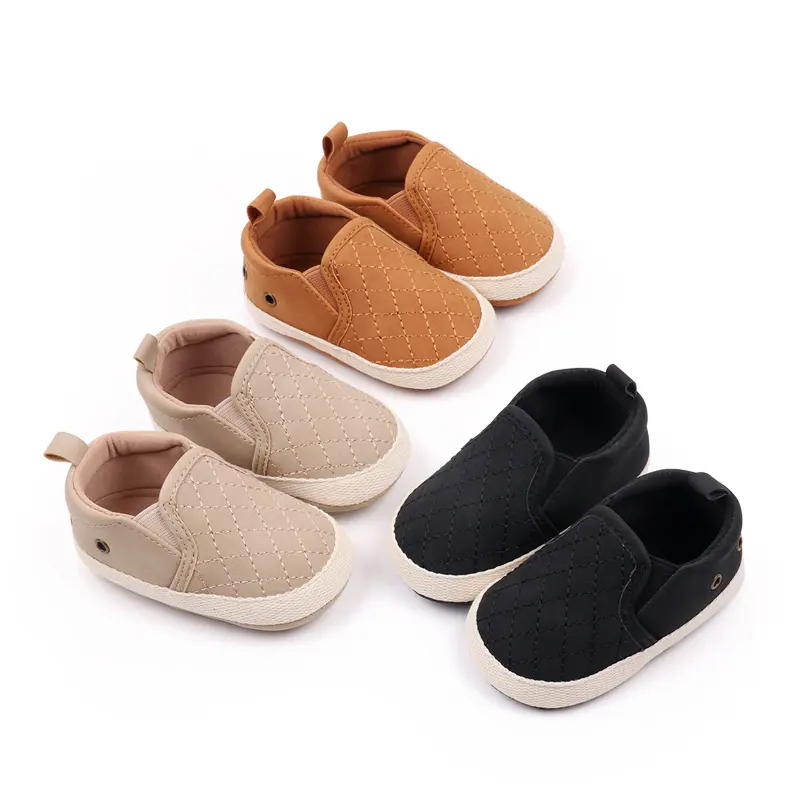 Chaussures décontractées pour bébé à conception simple de couleur unie Chaussures de marche à enfiler pour bébé