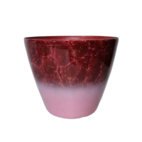 Pot de fleurs conique en plastique PP texturé marbré dégradé, durable et brillant, avec drainage, pour la décoration intérieure et extérieure de la maison et du jardin