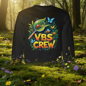 T-shirt à manches longues Vbs Crew avec motif d'insectes magnifiés, design aventure Vbs 2025 - Product Image 3
