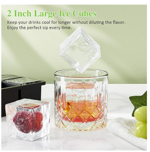 Bac à glaçons en silicone pour whisky, 2 pouces, grands glaçons carrés, pour cocktails Old Fashioned, <span class=keywords><strong>bourbon</strong></span> - Product Image 4
