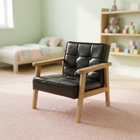 Canapé inclinable pour enfants en bois massif écologique avec coussin en tissu PU, chaise durable pour tout-petits, idéal pour l'école, la chambre et le salon