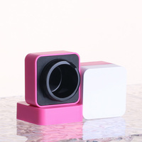 Pot carré en PP pour crème cosmétique 5g 10g 15g 30g 50g, vente en gros, couvercle blanc rose vif, conteneur carré en plastique pour gel à ongles