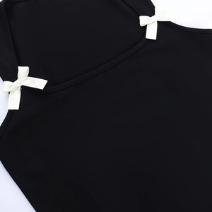 เสื้อกล้ามคอกลมสุดเซ็กซี่สำหรับผู้หญิงเสื้อกล้ามสำหรับเด็กผู้หญิงมีโบว์รสเผ็ดออกแบบโลโก้ได้ตามต้องการ - Product Image 3