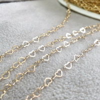 Cadena de corazón llena de oro de 14kk por carrete para proveedor de collar de joyería permanente