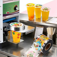 Film d'étanchéité pour gobelets en plastique, film d'étanchéité personnalisé en PP pour gobelets à thé à bulles, thé au lait Boba, film d'étanchéité pour couvercles de gobelets
