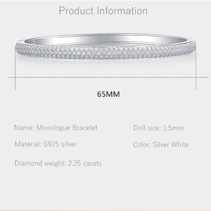 BASQUESUN fábrica al por mayor personalizado S925 plata incrustaciones moissanite nueva venta caliente punto monólogo pulsera - Product Image 2