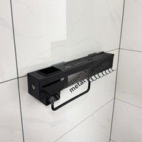 Support mural de cuisine sans perçage pour couteaux et baguettes, organisateur multifonctionnel avec crochets, style minimaliste