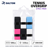 Surgrip de tennis ultra-fin pour raquette de badminton, adhérent, doux au toucher, absorbant la transpiration, lot de 6 couleurs assorties, fabrication OEM