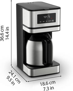 Cafetera programable de 10 tazas, Control de fuerza de elaboración, mantiene caliente, cafetera eléctrica de goteo de acero inoxidable - Product Image 2