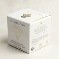 Boîte cosmétique de luxe en papier coton, dorure à chaud or rose, emballage crème visage gaufrée, coffret cadeau STE