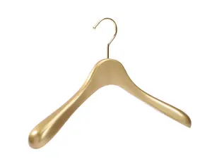 Hanger Hook Shinning Golden Lotus Wood Coat Hanger With Golden Hook