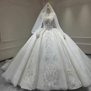 <span class=keywords><strong>Robe</strong></span> de mariée de luxe Jancember XX32, lourdement ornée de perles, <span class=keywords><strong>robe</strong></span> de bal scintillante, <span class=keywords><strong>robe</strong></span> de mariée <span class=keywords><strong>en</strong></span> cristal, cérémonie de mariage cathédrale - Product Image 1