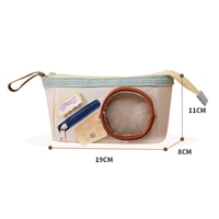 Bolsa Cartera Modular con Compartimentos con Cremallera, Organizador Pequeño y Funcional, Bolsillo Circular con Ventana de Malla, Monedero Ideal para Viajes