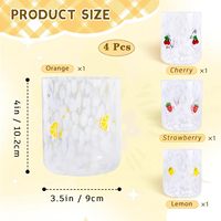 OrtusHome 14 Ounce Fruit Icons (kers, citroen, aardbei) glazen sapglazen vaatwasmachinebestendig sterk duurzaam feestcadeau voor