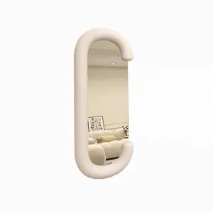 Espejo de tocador moderno montado en la pared, Espejos decorativos de suelo ovalado, Espejos decorativos grandes de cuerpo completo nórdico de pie para dormitorio - Product Image 6