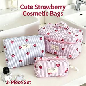 Large Capacity Cotton Zipper Foldable Outdoor Travel Makeup Organizer Storage Practical Cosmetic <b>Bag</b> Soft Handle for Gift - Product Image 2