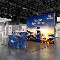 Stand d'exposition modulaire en aluminium avec éclairage LED personnalisé, comptoir lumineux en acrylique pour les cosmétiques