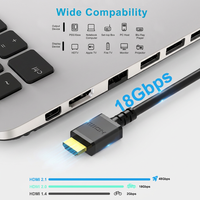 Kabel HDMI 2.0 4K Grosir Pabrik, Kecepatan Tinggi 18Gbps, Siap 3D, Selubung PVC, Berlapis Emas, untuk Monitor