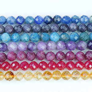 Venta al por Mayor de Cuentas Sueltas de Piedras Preciosas Naturales Redondas y Facetadas, Tira de Cuentas de Piedra Tallada para la Fabricación de Joyería DIY, 6MM 8MM, 38CM - Product Image 1