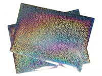 Autocollant holographique antistatique en PVC de haute qualité, personnalisé, à une face, auto-adhésif, effet verre brisé, pour utilisation en dessin animé
